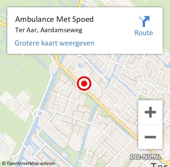 Locatie op kaart van de 112 melding: Ambulance Met Spoed Naar Ter Aar, Aardamseweg op 18 juni 2021 14:37