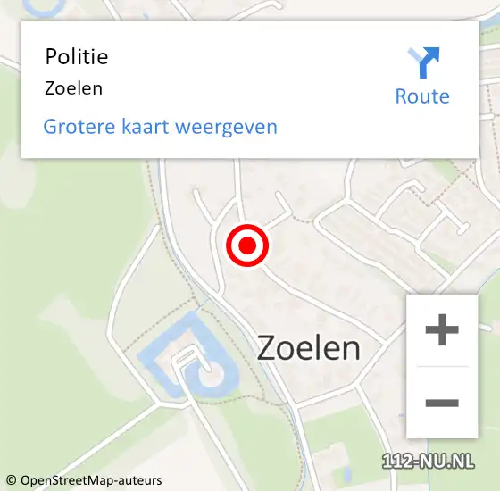 Locatie op kaart van de 112 melding: Politie Zoelen op 18 juni 2021 14:37