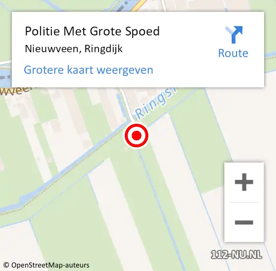 Locatie op kaart van de 112 melding: Politie Met Grote Spoed Naar Nieuwveen, Ringdijk op 18 juni 2021 14:39