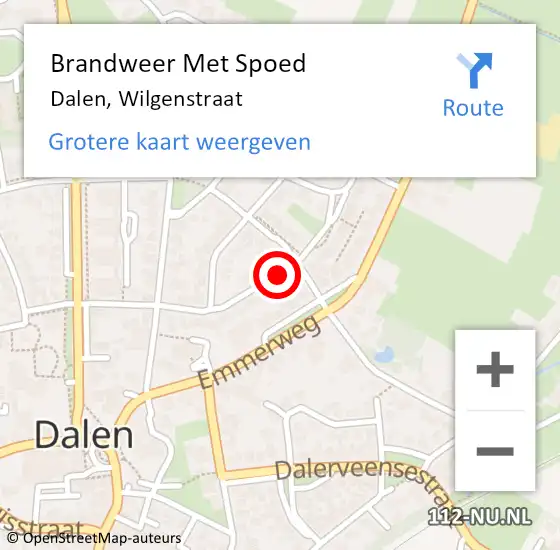 Locatie op kaart van de 112 melding: Brandweer Met Spoed Naar Dalen, Wilgenstraat op 18 juni 2021 14:41