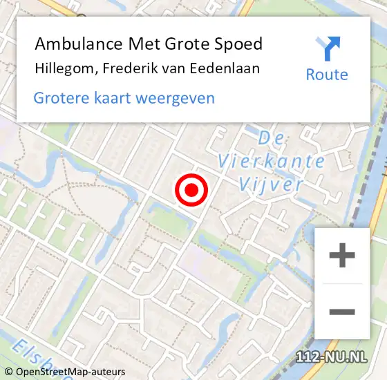 Locatie op kaart van de 112 melding: Ambulance Met Grote Spoed Naar Hillegom, Frederik van Eedenlaan op 18 juni 2021 14:42