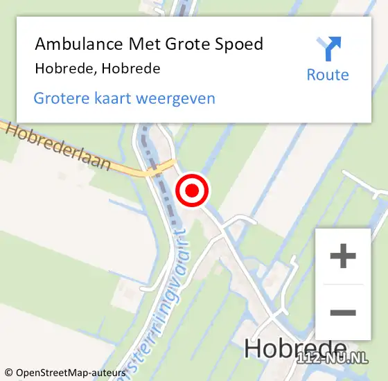 Locatie op kaart van de 112 melding: Ambulance Met Grote Spoed Naar Hobrede, Hobrede op 18 juni 2021 14:45