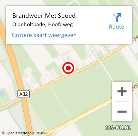 Locatie op kaart van de 112 melding: Brandweer Met Spoed Naar Oldeholtpade, Hoofdweg op 18 juni 2021 15:00