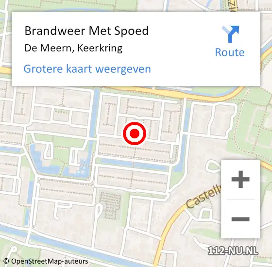 Locatie op kaart van de 112 melding: Brandweer Met Spoed Naar De Meern, Keerkring op 18 juni 2021 15:12