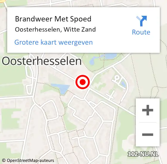 Locatie op kaart van de 112 melding: Brandweer Met Spoed Naar Oosterhesselen, Witte Zand op 18 juni 2021 15:12