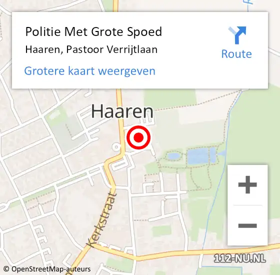 Locatie op kaart van de 112 melding: Politie Met Grote Spoed Naar Haaren, Pastoor Verrijtlaan op 18 juni 2021 15:20