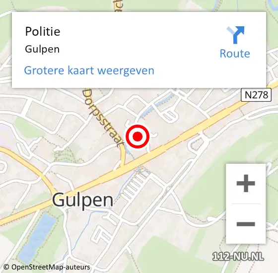 Locatie op kaart van de 112 melding: Politie Gulpen op 18 juni 2021 15:38