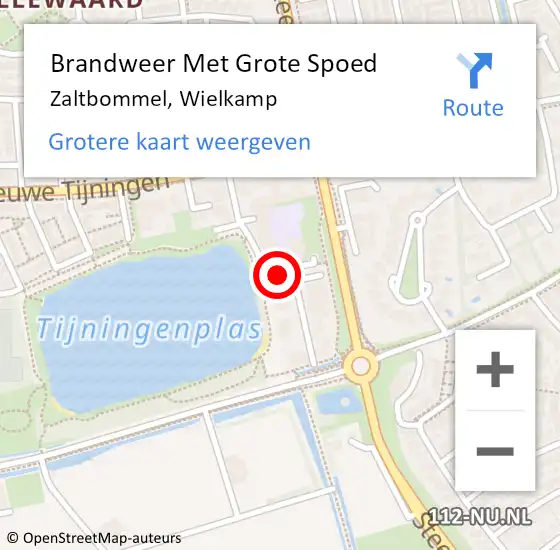 Locatie op kaart van de 112 melding: Brandweer Met Grote Spoed Naar Zaltbommel, Wielkamp op 18 juni 2021 15:41