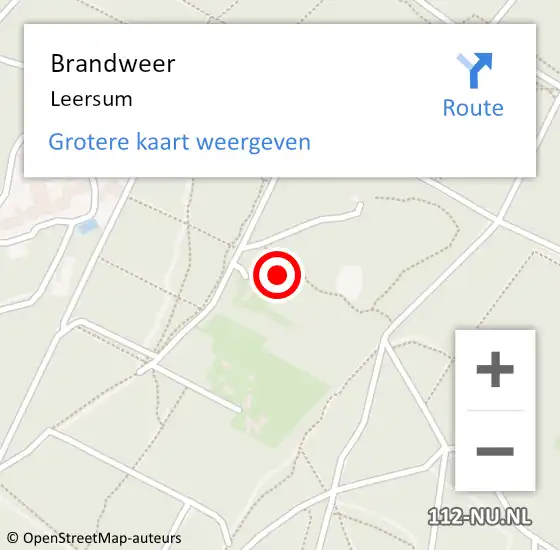 Locatie op kaart van de 112 melding: Brandweer Leersum op 18 juni 2021 15:43