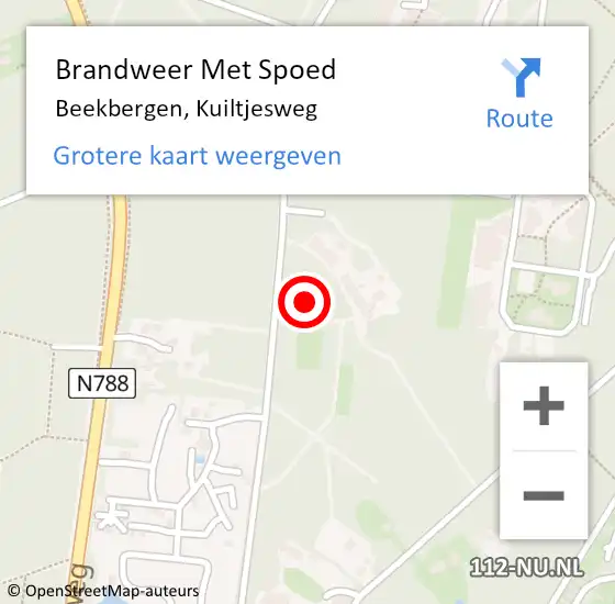 Locatie op kaart van de 112 melding: Brandweer Met Spoed Naar Beekbergen, Kuiltjesweg op 18 juni 2021 15:55