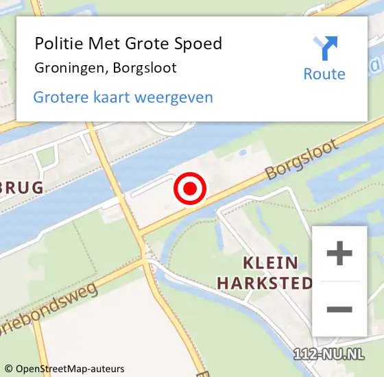 Locatie op kaart van de 112 melding: Politie Met Grote Spoed Naar Groningen, Borgsloot op 18 juni 2021 15:55