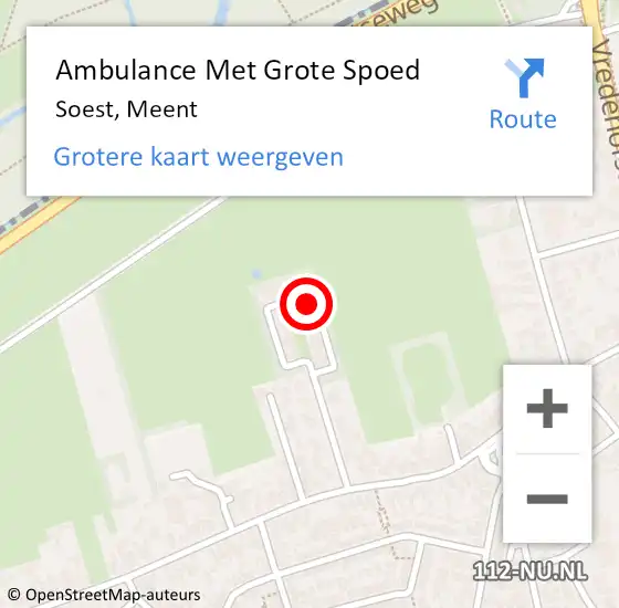 Locatie op kaart van de 112 melding: Ambulance Met Grote Spoed Naar Soest, Meent op 13 juni 2014 16:46