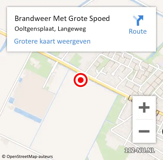 Locatie op kaart van de 112 melding: Brandweer Met Grote Spoed Naar Ooltgensplaat, Langeweg op 18 juni 2021 16:05