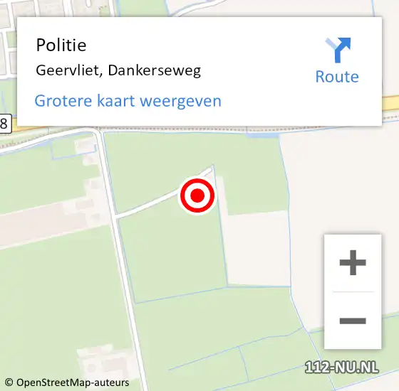 Locatie op kaart van de 112 melding: Politie Geervliet, Dankerseweg op 18 juni 2021 16:19