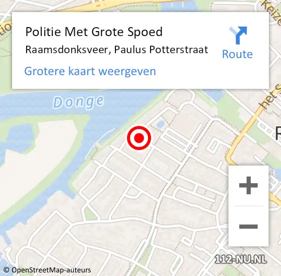 Locatie op kaart van de 112 melding: Politie Met Grote Spoed Naar Raamsdonksveer, Paulus Potterstraat op 18 juni 2021 16:21