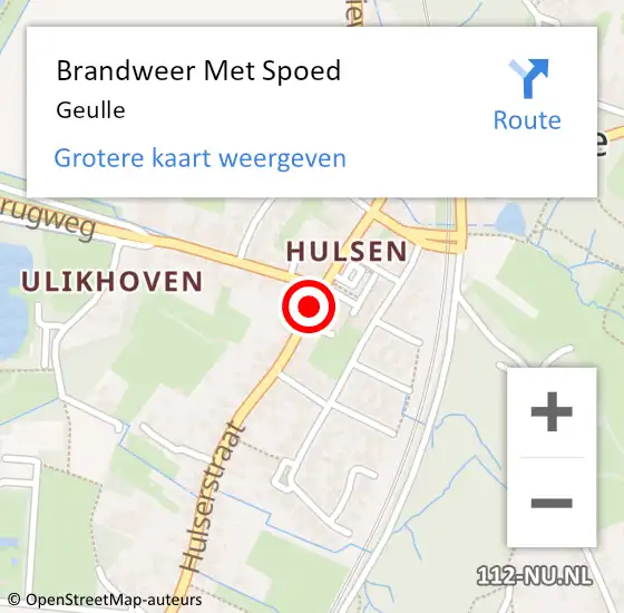 Locatie op kaart van de 112 melding: Brandweer Met Spoed Naar Geulle op 18 juni 2021 16:24