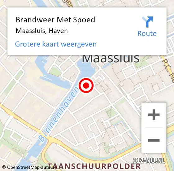 Locatie op kaart van de 112 melding: Brandweer Met Spoed Naar Maassluis, Haven op 18 juni 2021 16:25