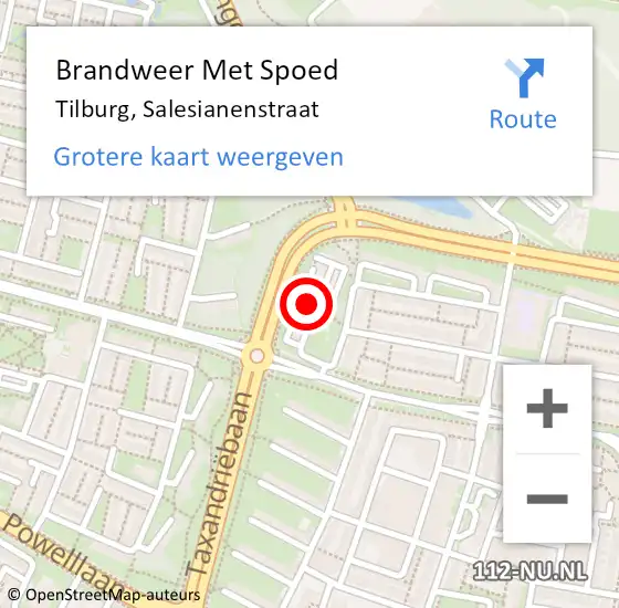 Locatie op kaart van de 112 melding: Brandweer Met Spoed Naar Tilburg, Salesianenstraat op 18 juni 2021 16:32