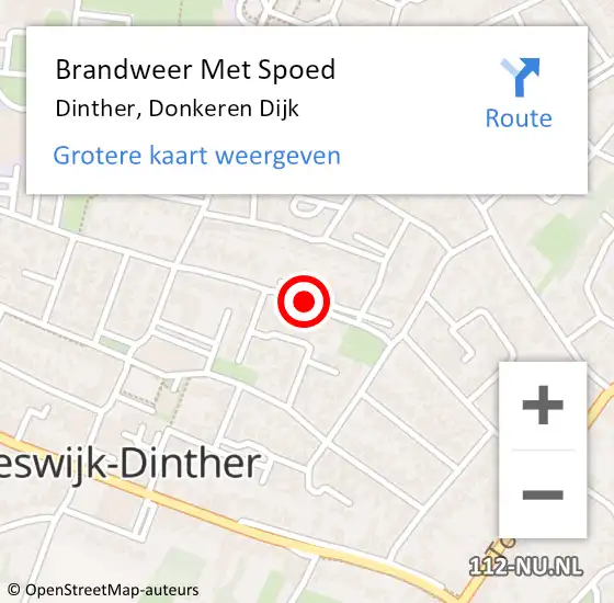 Locatie op kaart van de 112 melding: Brandweer Met Spoed Naar Dinther, Donkeren Dijk op 18 juni 2021 16:52