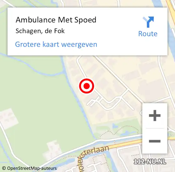 Locatie op kaart van de 112 melding: Ambulance Met Spoed Naar Schagen, de Fok op 18 juni 2021 17:02