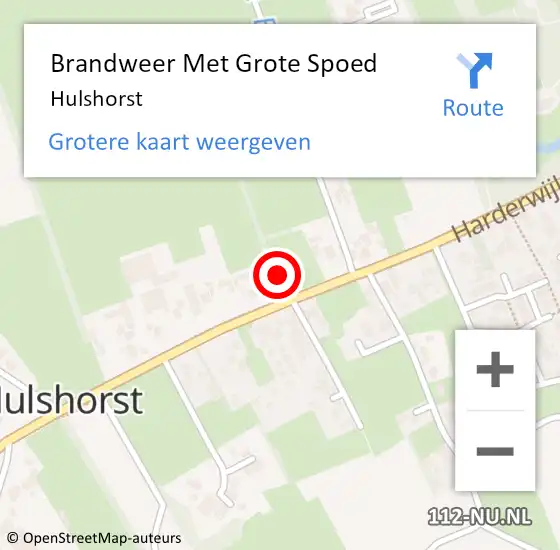 Locatie op kaart van de 112 melding: Brandweer Met Grote Spoed Naar Hulshorst op 18 juni 2021 17:03