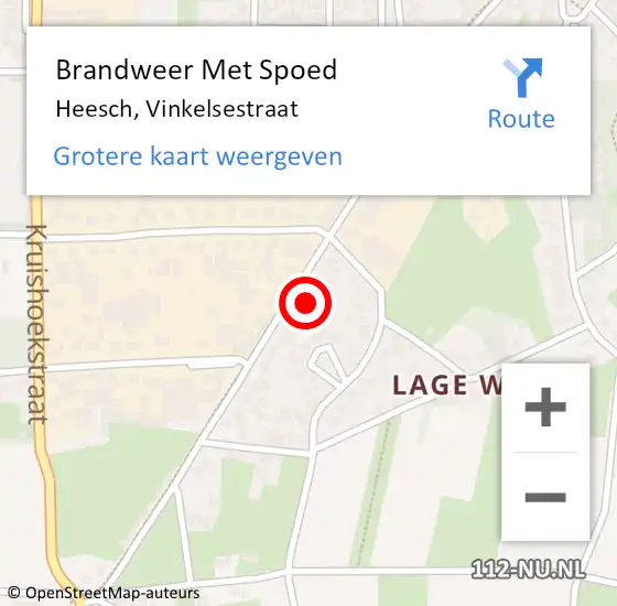 Locatie op kaart van de 112 melding: Brandweer Met Spoed Naar Heesch, Vinkelsestraat op 18 juni 2021 17:05
