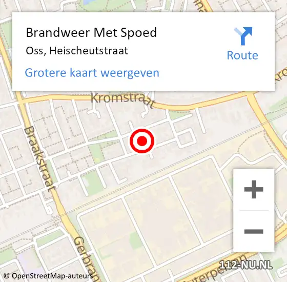 Locatie op kaart van de 112 melding: Brandweer Met Spoed Naar Oss, Heischeutstraat op 18 juni 2021 17:08