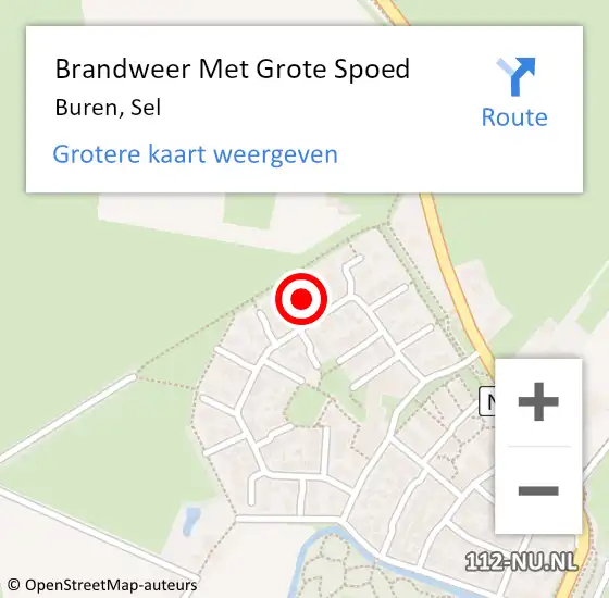 Locatie op kaart van de 112 melding: Brandweer Met Grote Spoed Naar Buren, Sel op 18 juni 2021 17:18