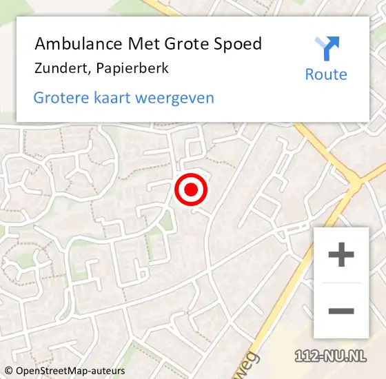 Locatie op kaart van de 112 melding: Ambulance Met Grote Spoed Naar Zundert, Papierberk op 13 juni 2014 16:53