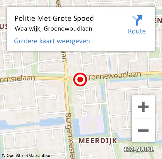 Locatie op kaart van de 112 melding: Politie Met Grote Spoed Naar Waalwijk, Groenewoudlaan op 18 juni 2021 17:31