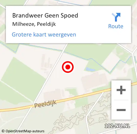 Locatie op kaart van de 112 melding: Brandweer Geen Spoed Naar Milheeze, Peeldijk op 18 juni 2021 17:33