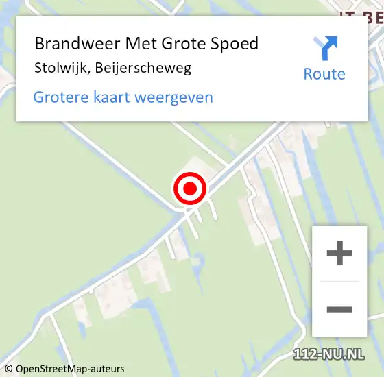 Locatie op kaart van de 112 melding: Brandweer Met Grote Spoed Naar Stolwijk, Beijerscheweg op 13 juni 2014 16:55