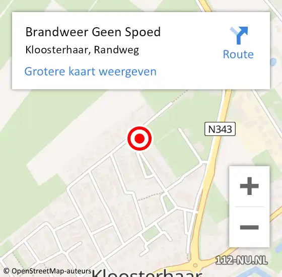 Locatie op kaart van de 112 melding: Brandweer Geen Spoed Naar Kloosterhaar, Randweg op 18 juni 2021 17:35