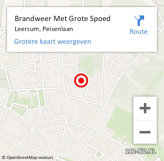 Locatie op kaart van de 112 melding: Brandweer Met Grote Spoed Naar Leersum, Peisenlaan op 18 juni 2021 17:36