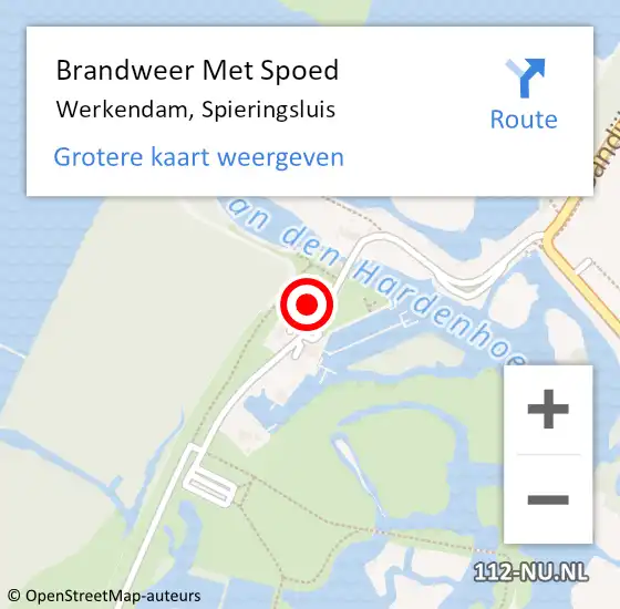 Locatie op kaart van de 112 melding: Brandweer Met Spoed Naar Werkendam, Spieringsluis op 18 juni 2021 17:38