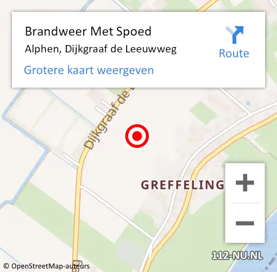 Locatie op kaart van de 112 melding: Brandweer Met Spoed Naar Alphen, Dijkgraaf de Leeuwweg op 18 juni 2021 17:41