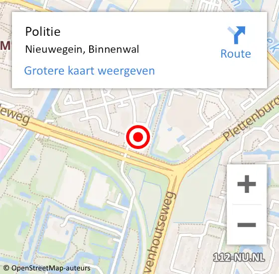 Locatie op kaart van de 112 melding: Politie Nieuwegein, Binnenwal op 18 juni 2021 17:51