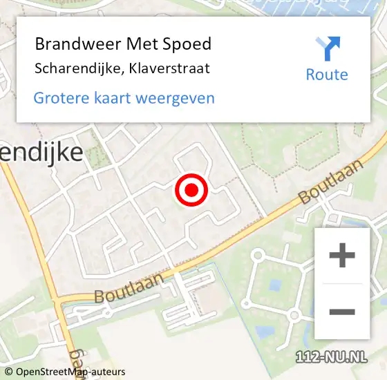 Locatie op kaart van de 112 melding: Brandweer Met Spoed Naar Scharendijke, Klaverstraat op 18 juni 2021 17:52