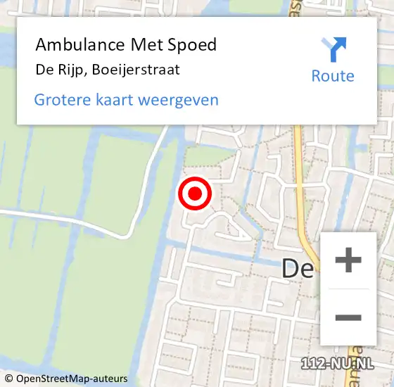 Locatie op kaart van de 112 melding: Ambulance Met Spoed Naar De Rijp, Boeijerstraat op 18 juni 2021 17:58