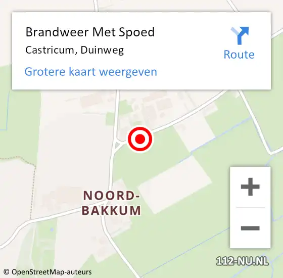 Locatie op kaart van de 112 melding: Brandweer Met Spoed Naar Castricum, Duinweg op 18 juni 2021 18:01