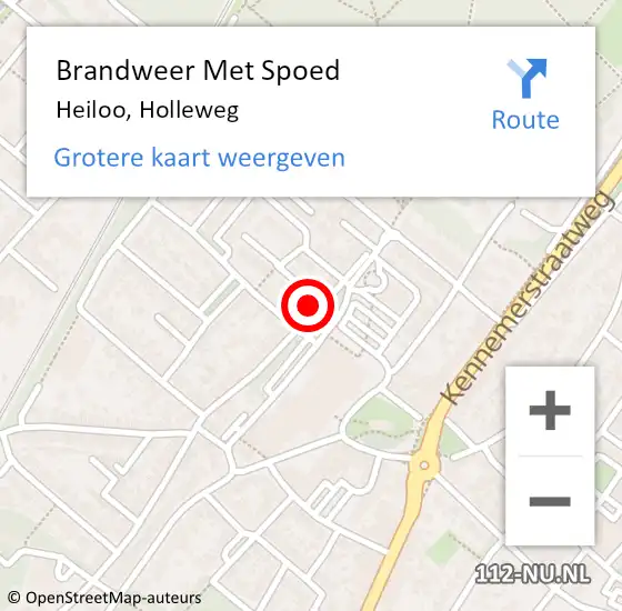 Locatie op kaart van de 112 melding: Brandweer Met Spoed Naar Heiloo, Holleweg op 18 juni 2021 18:06