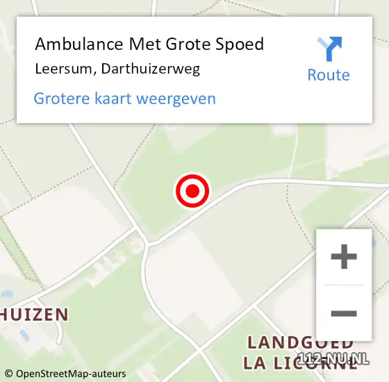 Locatie op kaart van de 112 melding: Ambulance Met Grote Spoed Naar Leersum, Darthuizerweg op 18 juni 2021 18:11