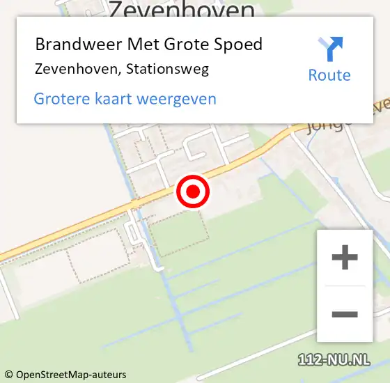 Locatie op kaart van de 112 melding: Brandweer Met Grote Spoed Naar Zevenhoven, Stationsweg op 18 juni 2021 18:24