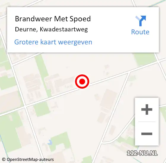 Locatie op kaart van de 112 melding: Brandweer Met Spoed Naar Deurne, Kwadestaartweg op 18 juni 2021 18:25