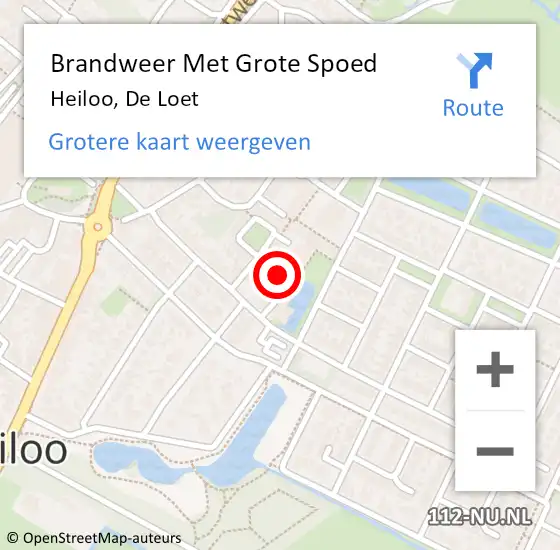 Locatie op kaart van de 112 melding: Brandweer Met Grote Spoed Naar Heiloo, De Loet op 18 juni 2021 18:26