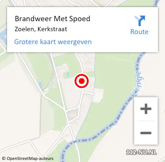Locatie op kaart van de 112 melding: Brandweer Met Spoed Naar Zoelen, Kerkstraat op 18 juni 2021 18:28