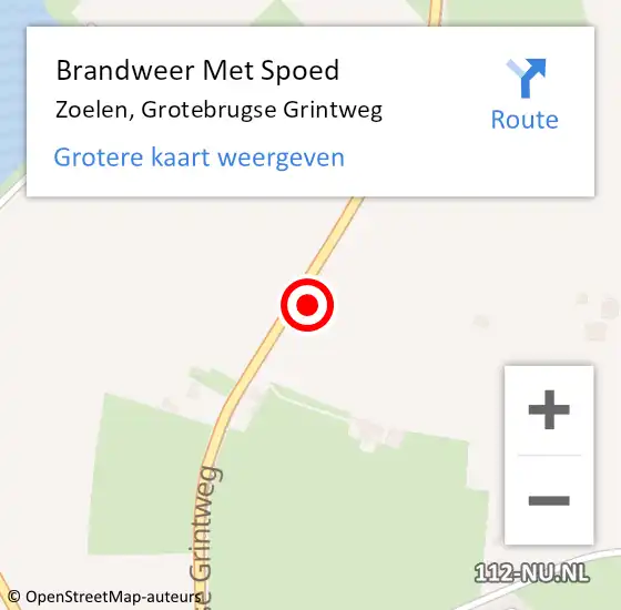 Locatie op kaart van de 112 melding: Brandweer Met Spoed Naar Zoelen, Grotebrugse Grintweg op 18 juni 2021 18:28