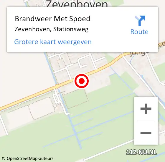 Locatie op kaart van de 112 melding: Brandweer Met Spoed Naar Zevenhoven, Stationsweg op 18 juni 2021 18:29