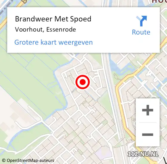 Locatie op kaart van de 112 melding: Brandweer Met Spoed Naar Voorhout, Essenrode op 18 juni 2021 18:31