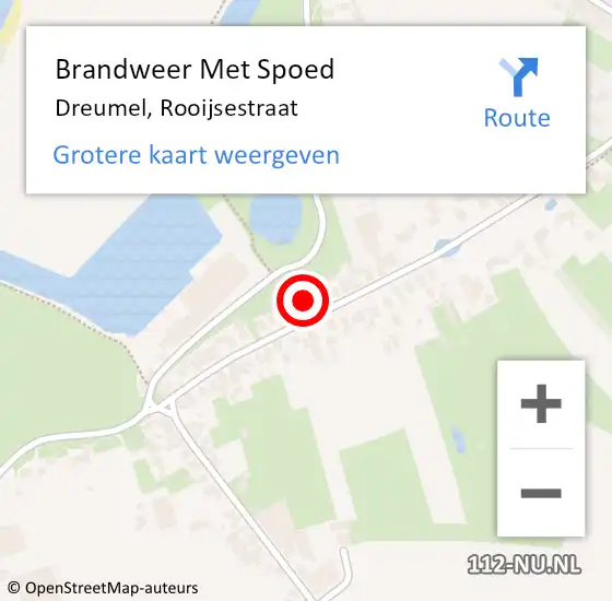 Locatie op kaart van de 112 melding: Brandweer Met Spoed Naar Dreumel, Rooijsestraat op 18 juni 2021 18:36